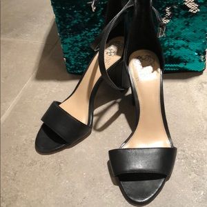 Vince Camuto Black stacked ankle heels